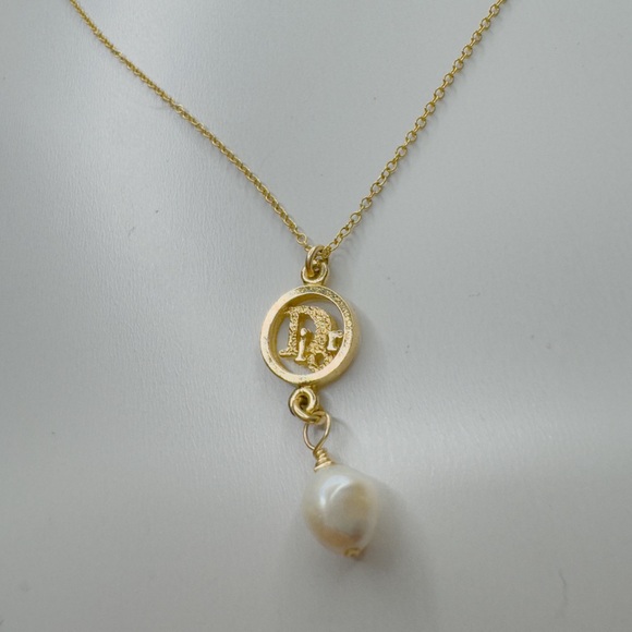 Authentic 18k Gold Plated Dior Necklace (with new chain) - Picture 2 of 3